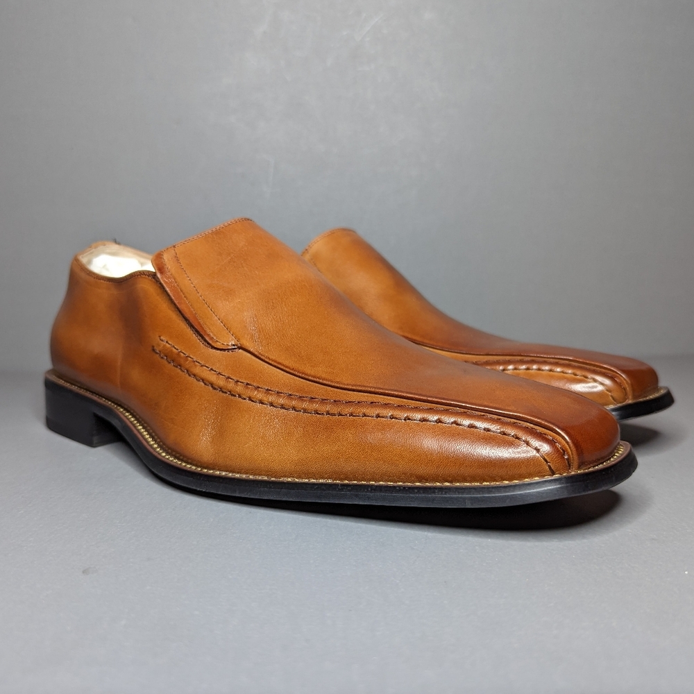 STACY ADAMS Danton Cognac Bike Toe Slip On Loafer